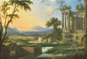 Paesaggio italiano con rovine